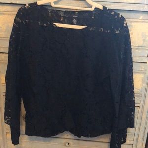 Black Alfani lace shirt.